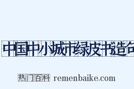 中国中小城市绿皮书造句是什么意思的图片